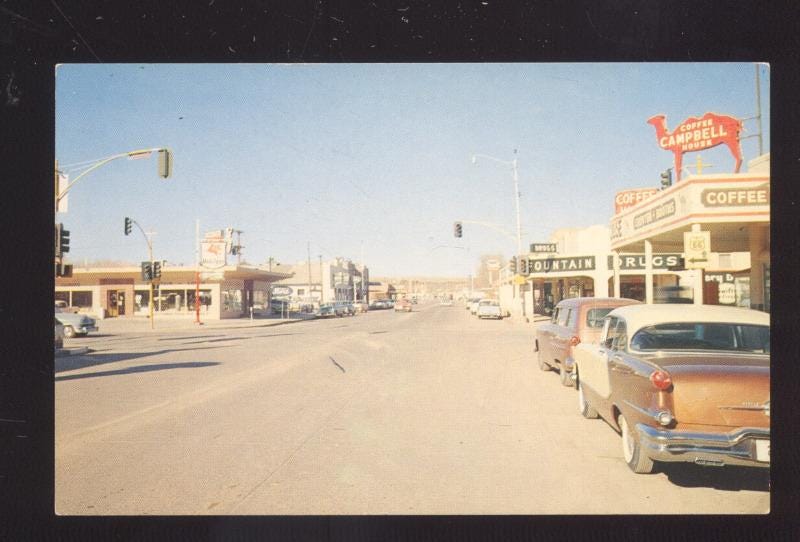 Holbrook Arizona Route 66 Downtown Street Scene 1950&#39;S Cars Vintage Postcard  | United States - Arizona - Other, Postcard / HipPostcard