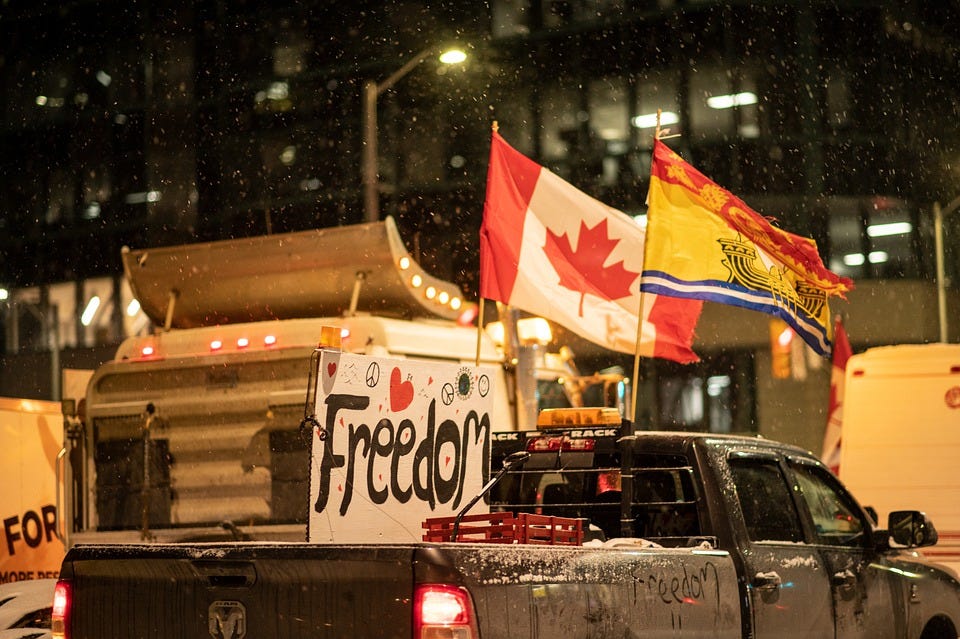 Trucks, Protest, Canada, Ottawa, Convoy, Freedom Convoy