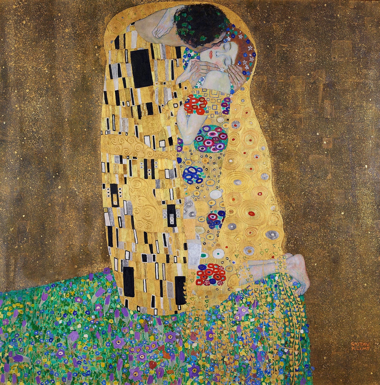 The Kiss (lovers) (1908) by Gustav Klimt