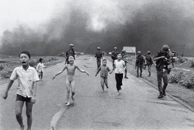 Famous photographer Nick Ut's photo showing the horror of the Vietnam war