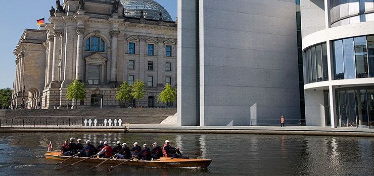 The Bundestag at the Spree river in Berlin