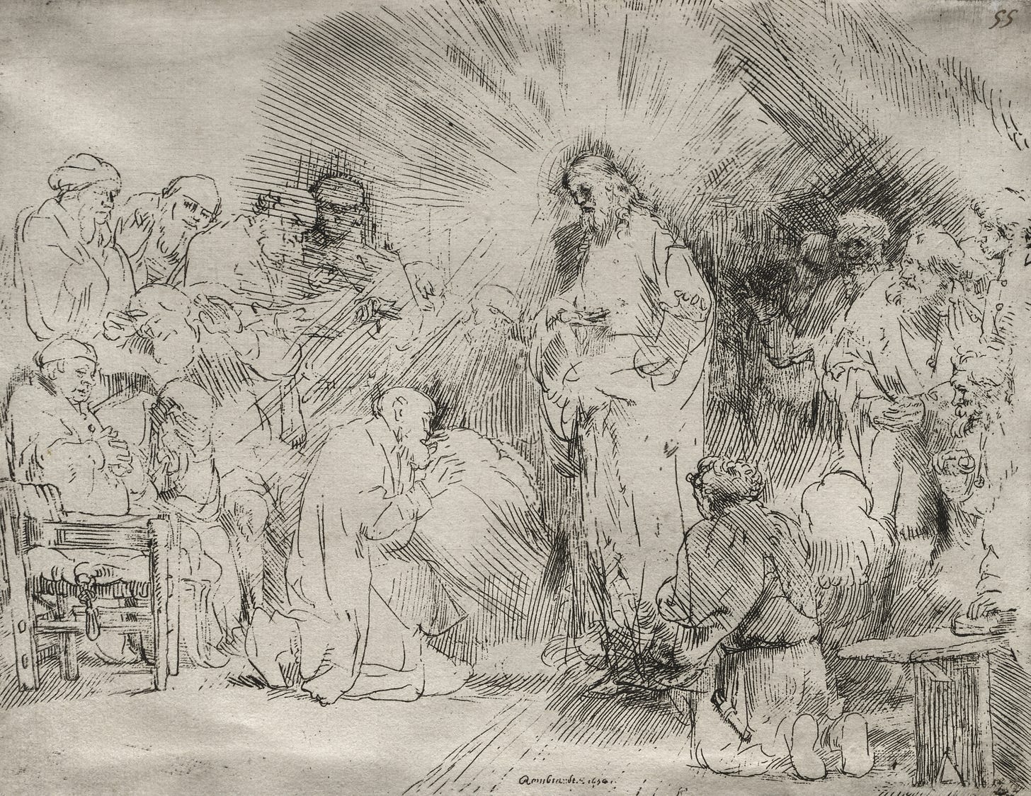 Christ Appearing to the Apostles (1656) by Rembrandt van Rijn