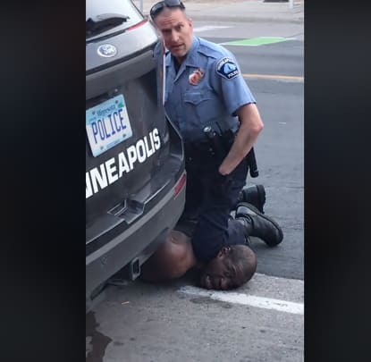 Fired Minneapolis police Officer Derek Chauvin holds his knee on the neck of George Floyd on Monday, May 25, 2020. Floyd later died and Chauvin was swiftly fired and later criminally charged after protests and riots broke out. Video of the incident was streamed live on Facebook.