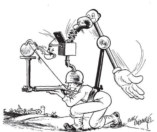 A Rube Goldberg cartoon from Collier's, December 9, 1944 ...