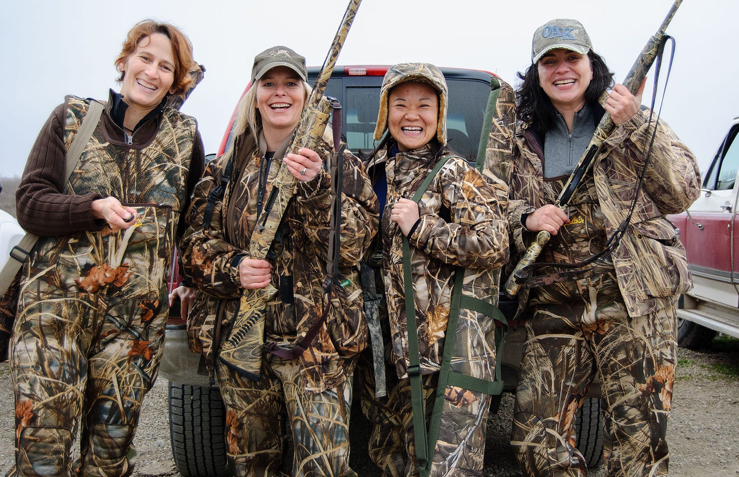 Four women duck hunters