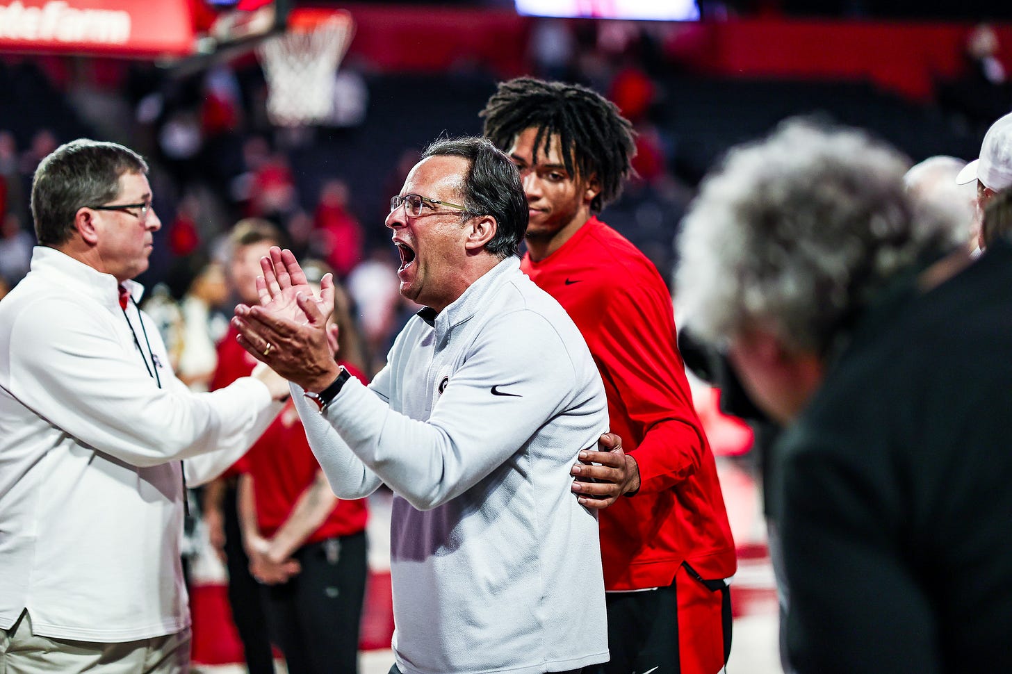 Georgia head coach Tom Crean during a game against FIU at Stegeman Coliseum in Athens, Ga., on Tuesday, Nov. 9, 2021. (Photo by Tony Walsh) Georgia head coach Tom Crean during a game against FIU at Stegeman Coliseum in Athens, Ga., on Tuesday, Nov. 9, 2021. (Photo by Tony Walsh)
