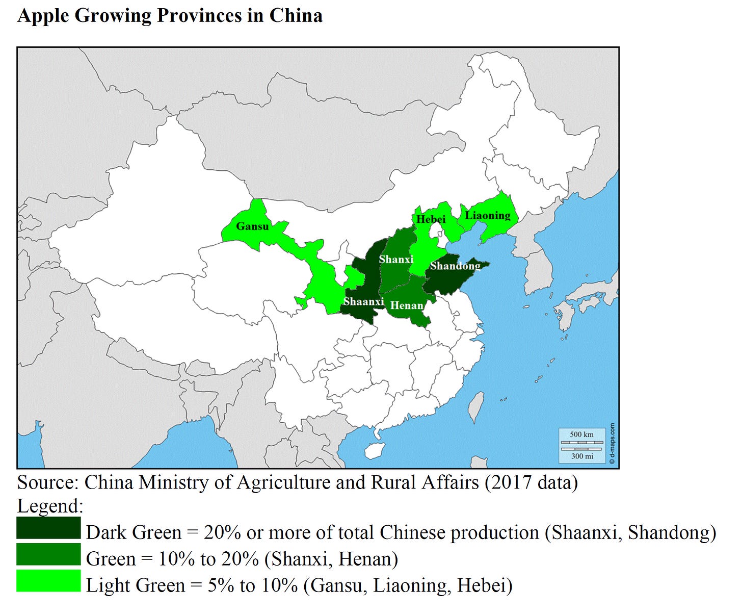 China apple production