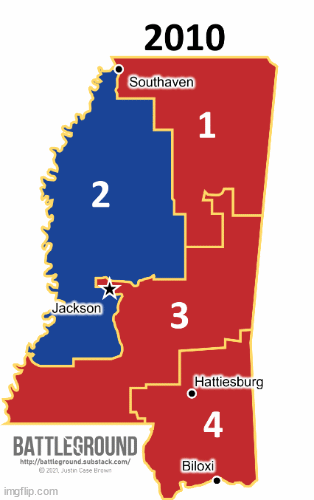 Mississippi's New Congressional Districts gif