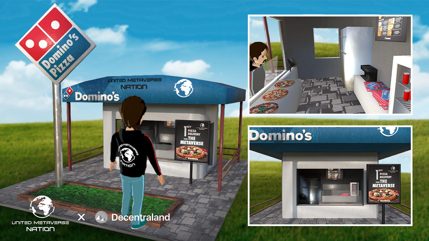 Order a Dominos Pizza in the Metaverse Decentraland , and get it delivered  straight to your door. 🍕🌏See more on @UnitedMetaverse ! : r/decentraland