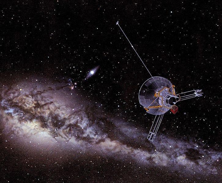 File:An artist's impression of a Pioneer spacecraft on its way to interstellar space.jpg