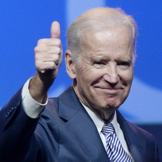 Vice President Joe Biden gives a thumbs up.