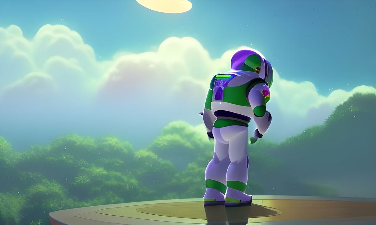A spaceman contemplating that beyond infinity is still infinity