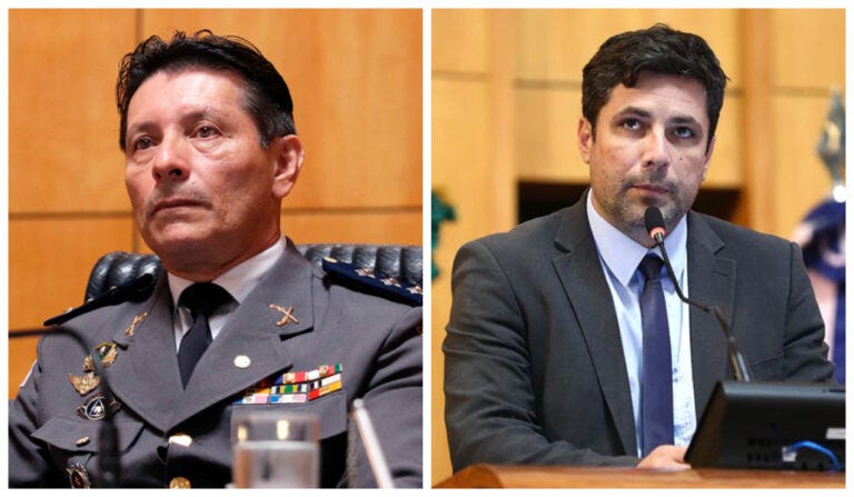 (Da esq. para dir.) deputados estaduais  Capitão Assumção (PL) e Carlos Von (DC)  | Foto: Reprodução