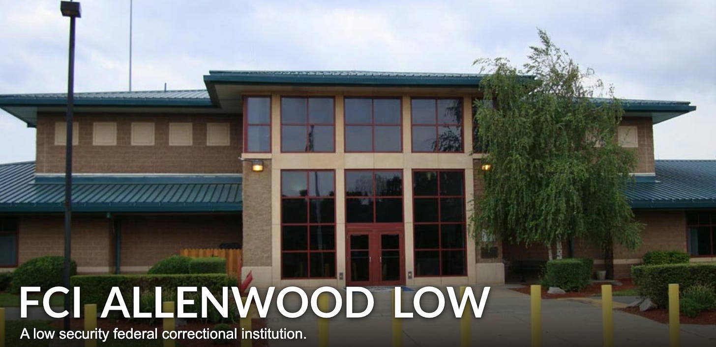 FCI Allenwood Low, as pictured on the Bureau of Prisons website.