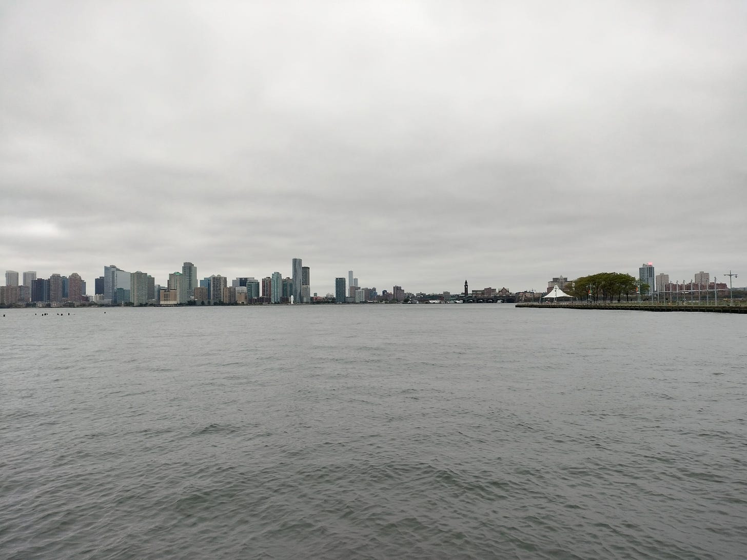 view of Jersey City from Manhattan near the Christopher Street pier