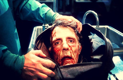 Not even decapitation can stop Dr. Carl Hill (David Gale) in "Re-Animator," Stuart Gordon's cult-classic adaptation of a series of H.P. Lovecraft stories.