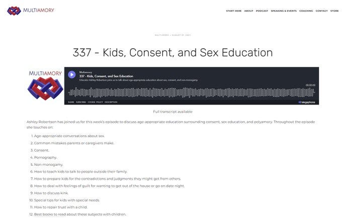 Program kegiatan edukasi seks yang dipromosikan.