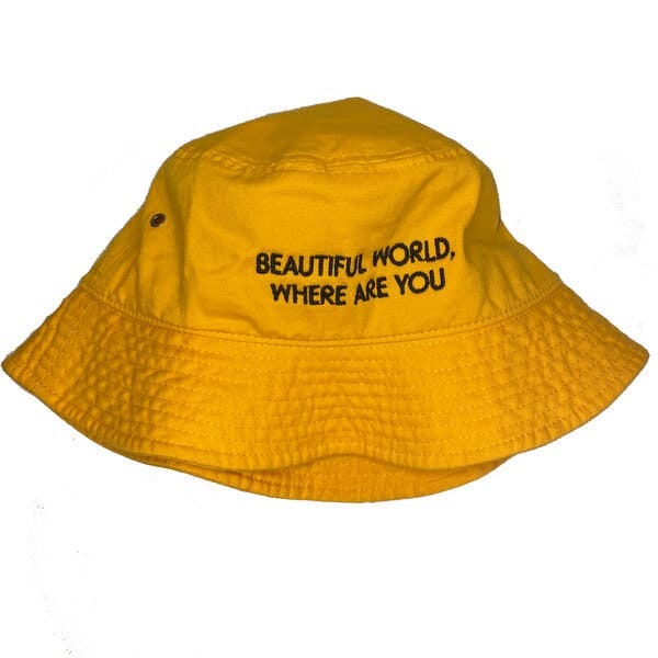 The hype for Sally Rooney&rsquo;s third novel, &ldquo;Beautiful World, Where Are You,&rdquo; has included a secondary market for advance copies and a flurry of promotional items, including a mustard yellow bucket hat &mdash; reserved, it seems, for only the biggest book influencers.