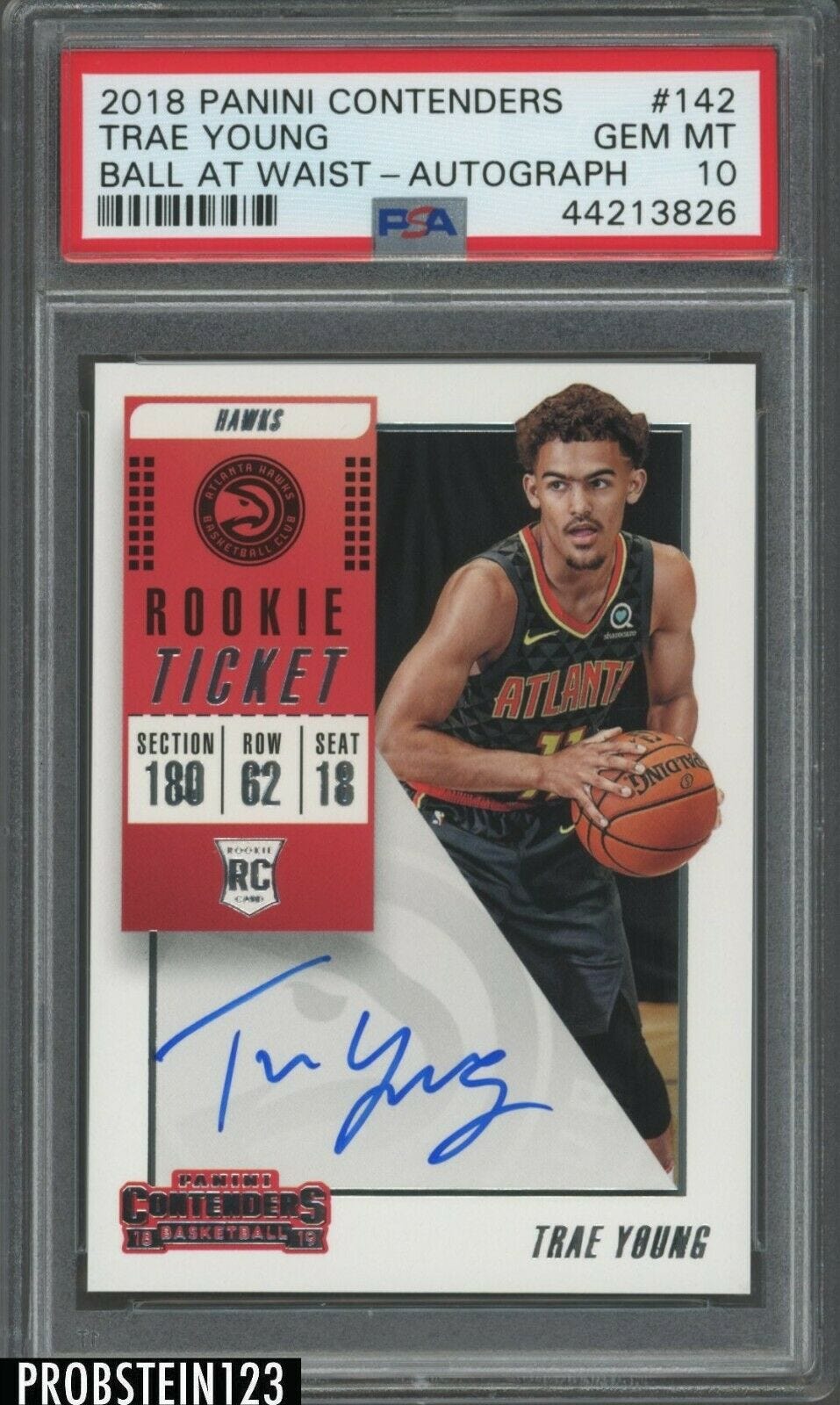 Image 1 - 2018-19 Panini Contenders Rookie Ticket Trae Young RC AUTO Variation PSA 10