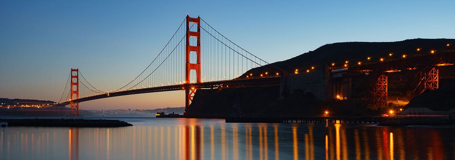 San Francisco Golden Gate Bridge over the Golden Gate strait