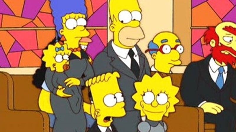 The Simpsons in church
