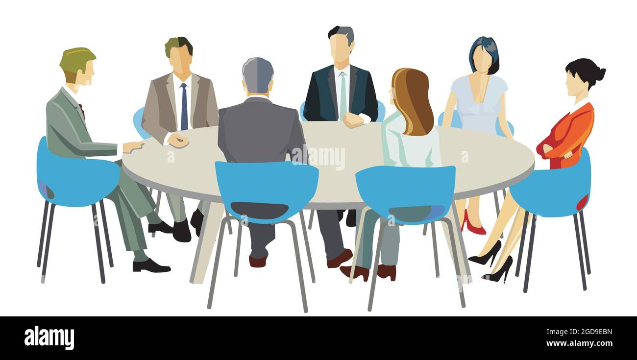 Round table meeting Cut Out Stock Images & Pictures - Alamy