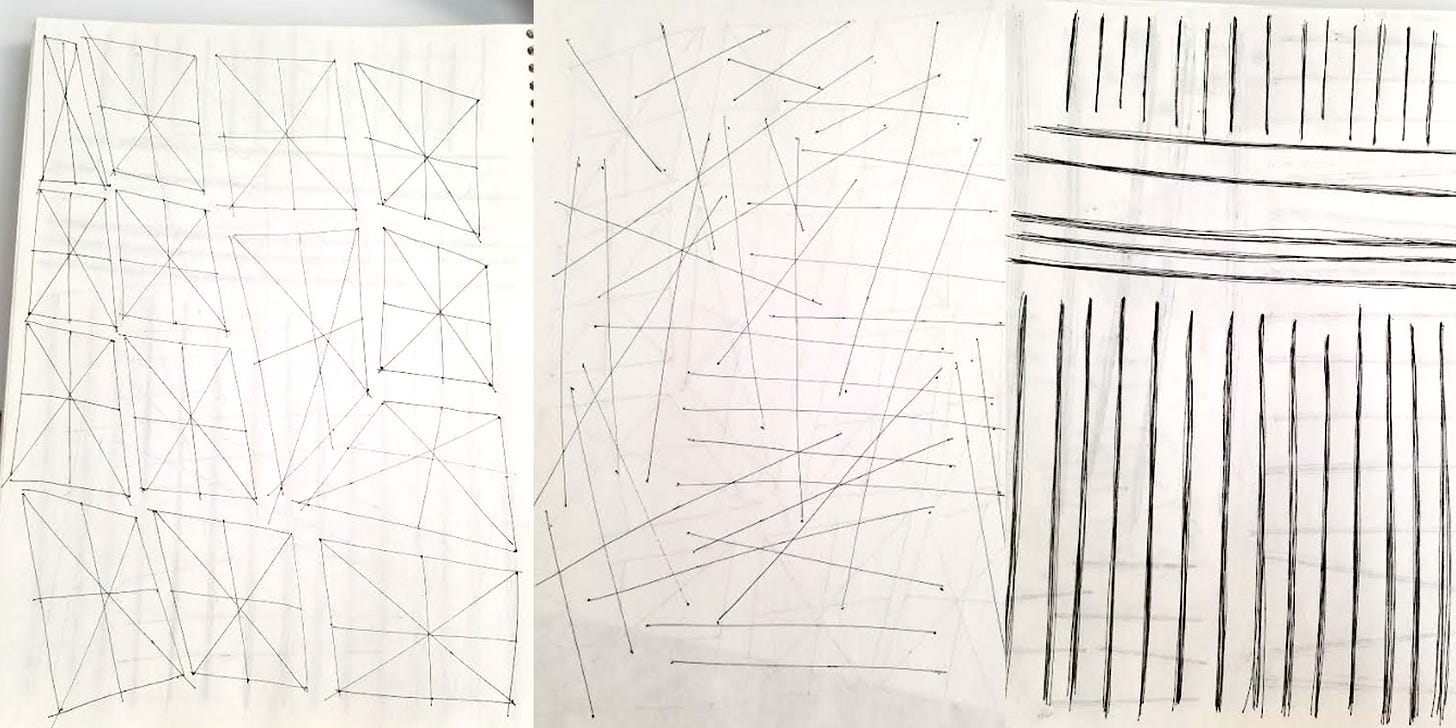 sketchbook pics of many straight lines