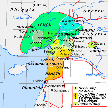 Historical map of the Neo-Hittite states