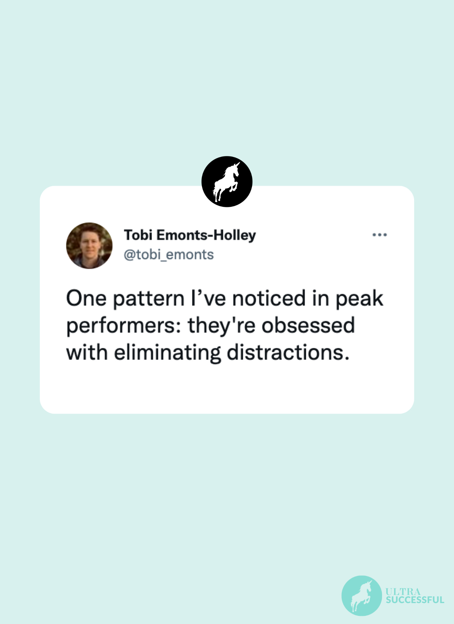 @tobi_emonts: One pattern I’ve noticed in peak performers: they're obsessed with eliminating distractions.