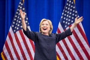 Hillary Clinton wins the 2016 election by a narrow margin, becoming the first female President of the united States