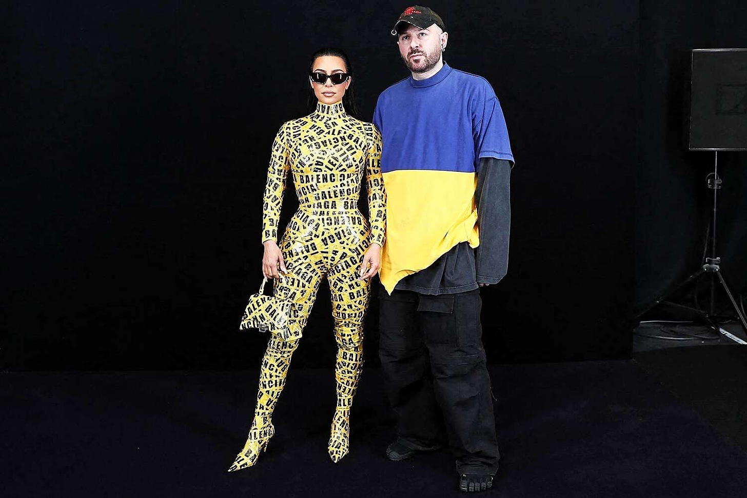 Kim Kardashian Sports Caution Tape at Ukraine-Inspired Balenciaga Show |  PEOPLE.com