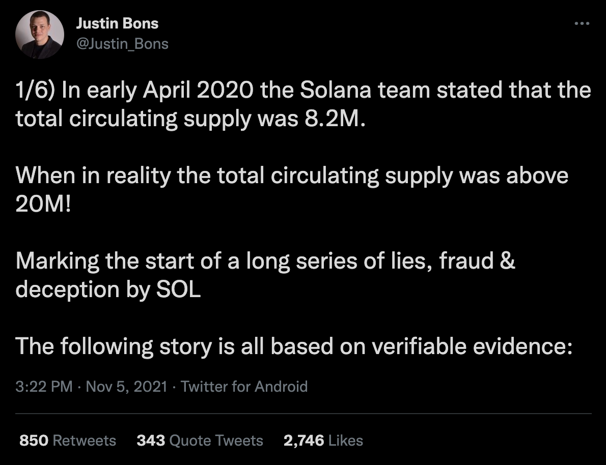 Tweet from @Justin_Bons on Solana's hidden wallet