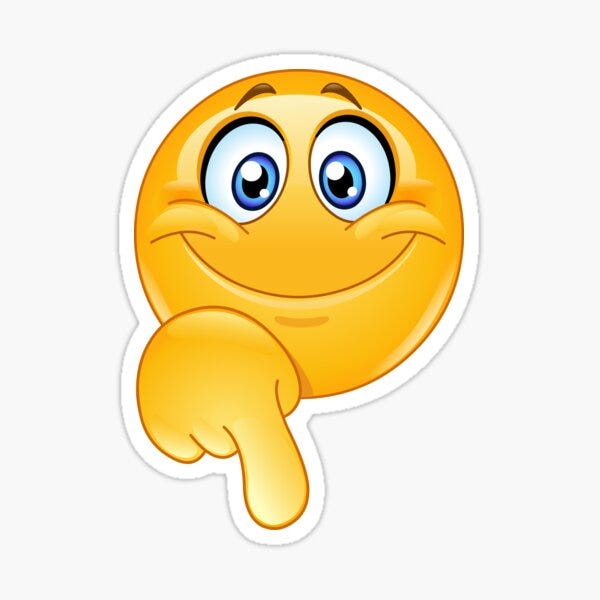 Pegatina «Emoticon emoji apuntando hacia abajo» de yayayoy | Redbubble