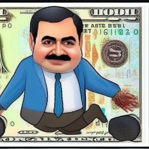 Adani dancing on a dollar note by Stable Diffusion