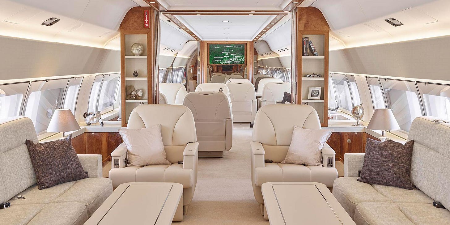 Interior of a Boeing Business Jet