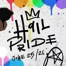 a 2021 graphic that says “Hail Pride June 25/26” and has a pentagram at the bottom