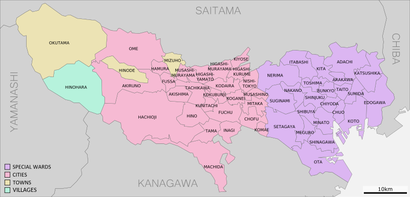 Map of Tokyo Prefecture