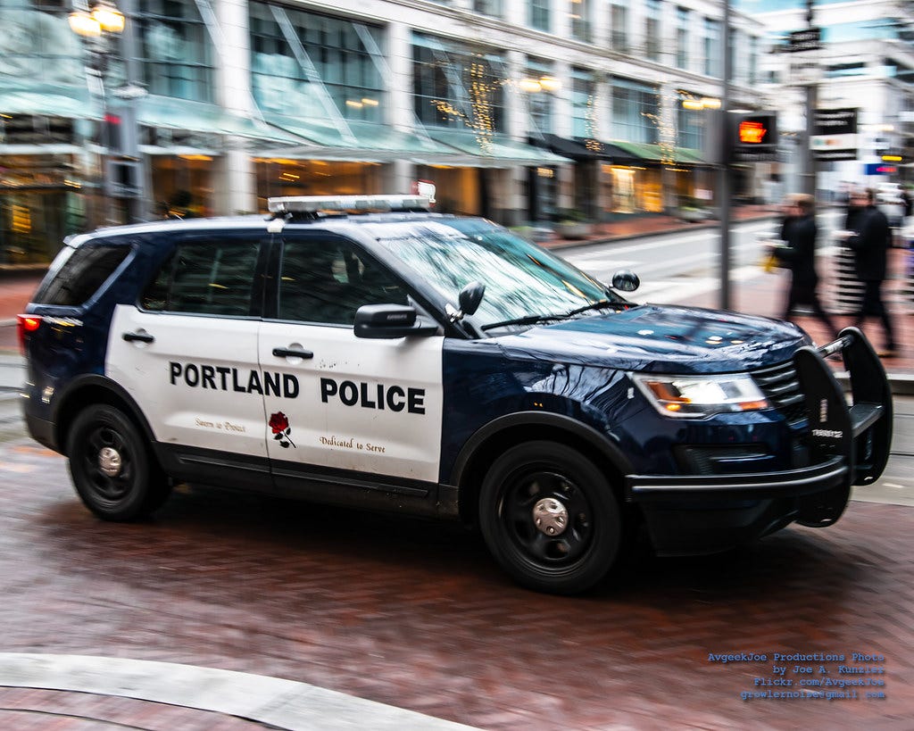 Panning A Ford Police Interceptor SUV of Ze Portland Police