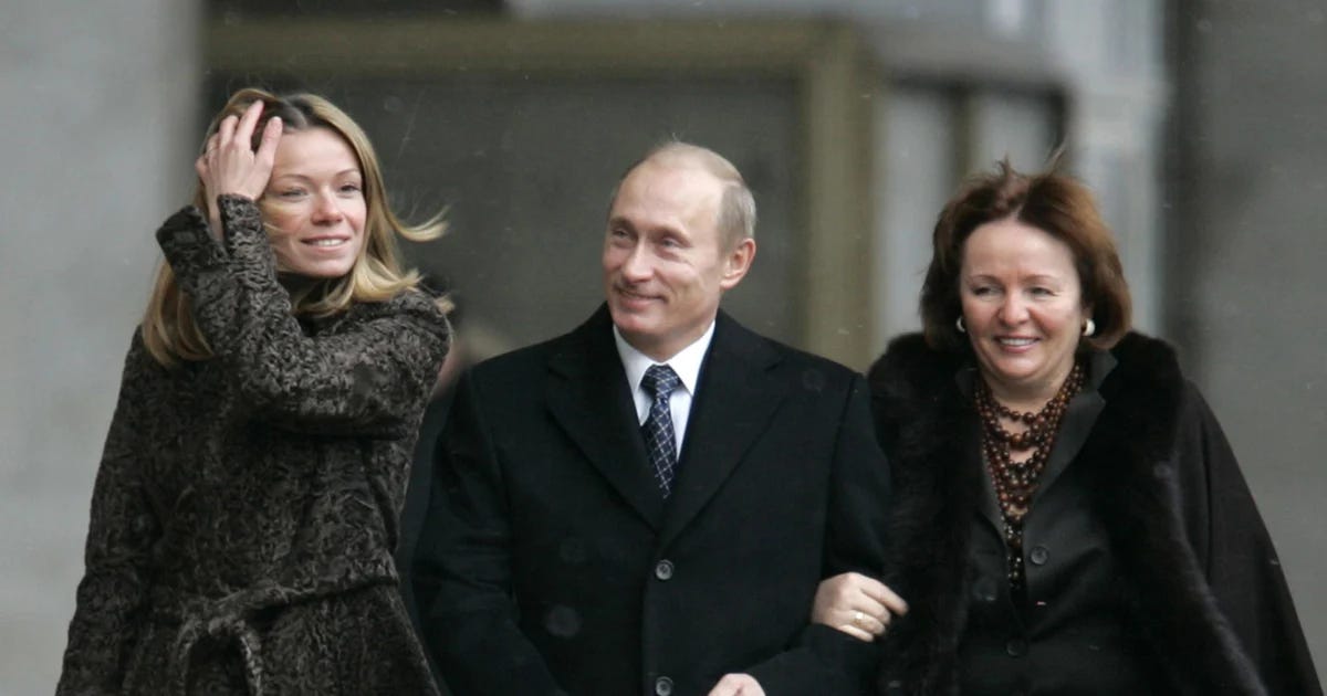 Vladimir Putin, his ex-wife, Lyudmila and his daughter, Maria in 2007. Credit: NBC News, 2014 ...
