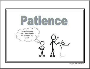 Poster: Life Skills - Patience (stick figure) | abcteach