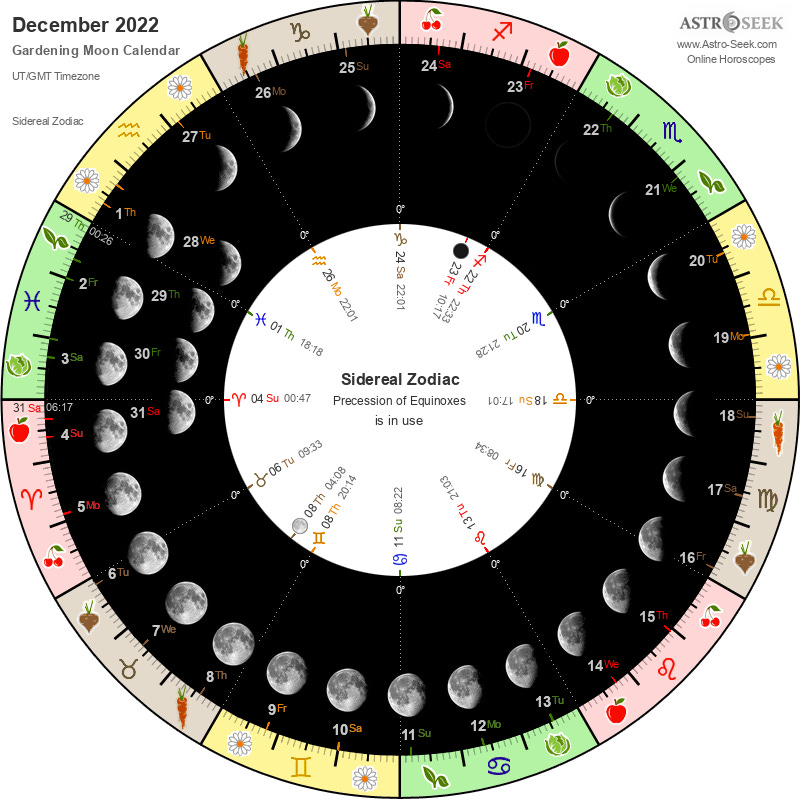 Biodynamic Gardening Moon Calendar - December 2022