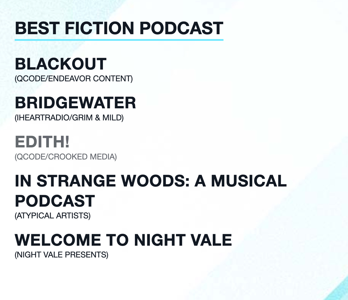 Best Fiction Pod