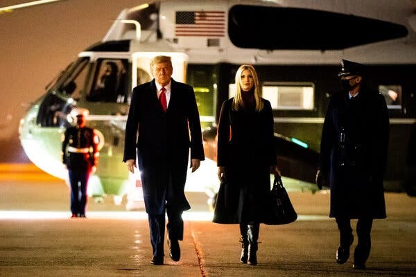 President Donald J. Trump and his elder daughter, Ivanka Trump, traveled to a political rally in Georgia two days before Trump supporters stormed the Capitol on Jan. 6, 2021.