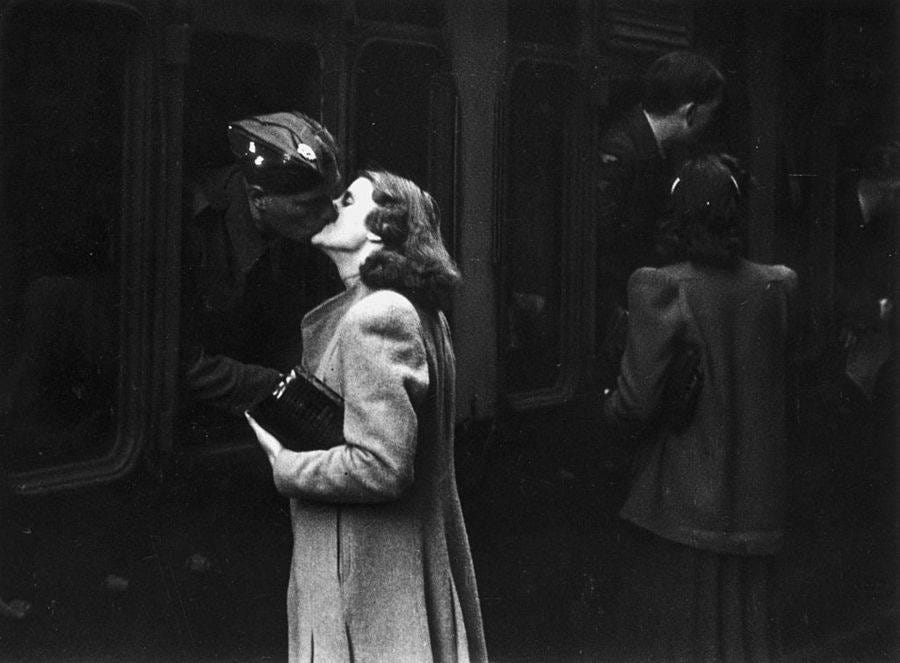 Soldier Kissing Woman Goodbye