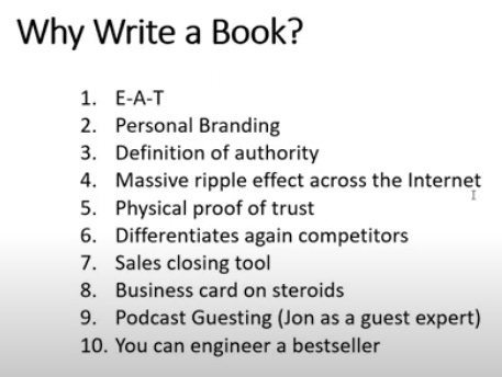 Why write a book? 10 reasons!