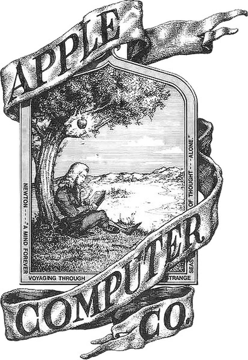 Florian Novak on Twitter: &quot;When @Apple was founded 44 years ago its logo  showed Isaac Newton working under an apple tree during a  *pandemic*...working from home. #funfact “A mind forever Voyaging through