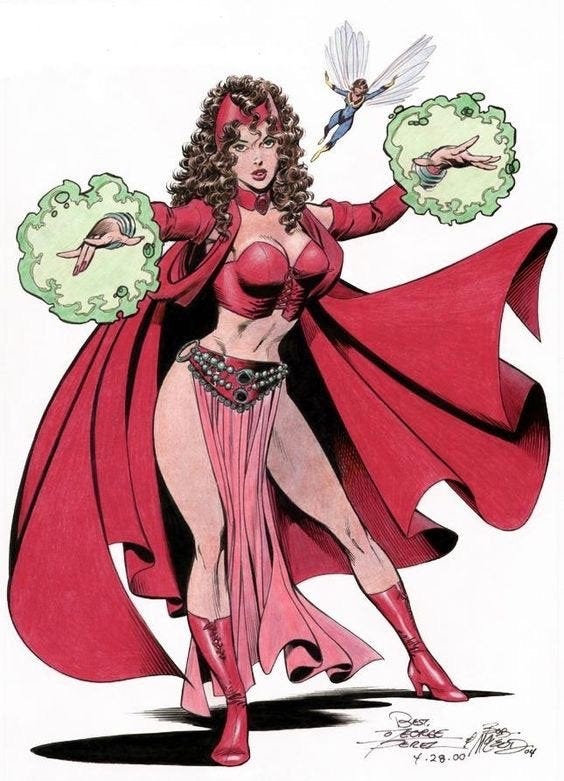 Rest In Peace George Perez. He drew my favorite iteration of the Scarlet  Witch and as someone who's of Romani culture, I was always deeply touched  by the representation. Thanks for everything,