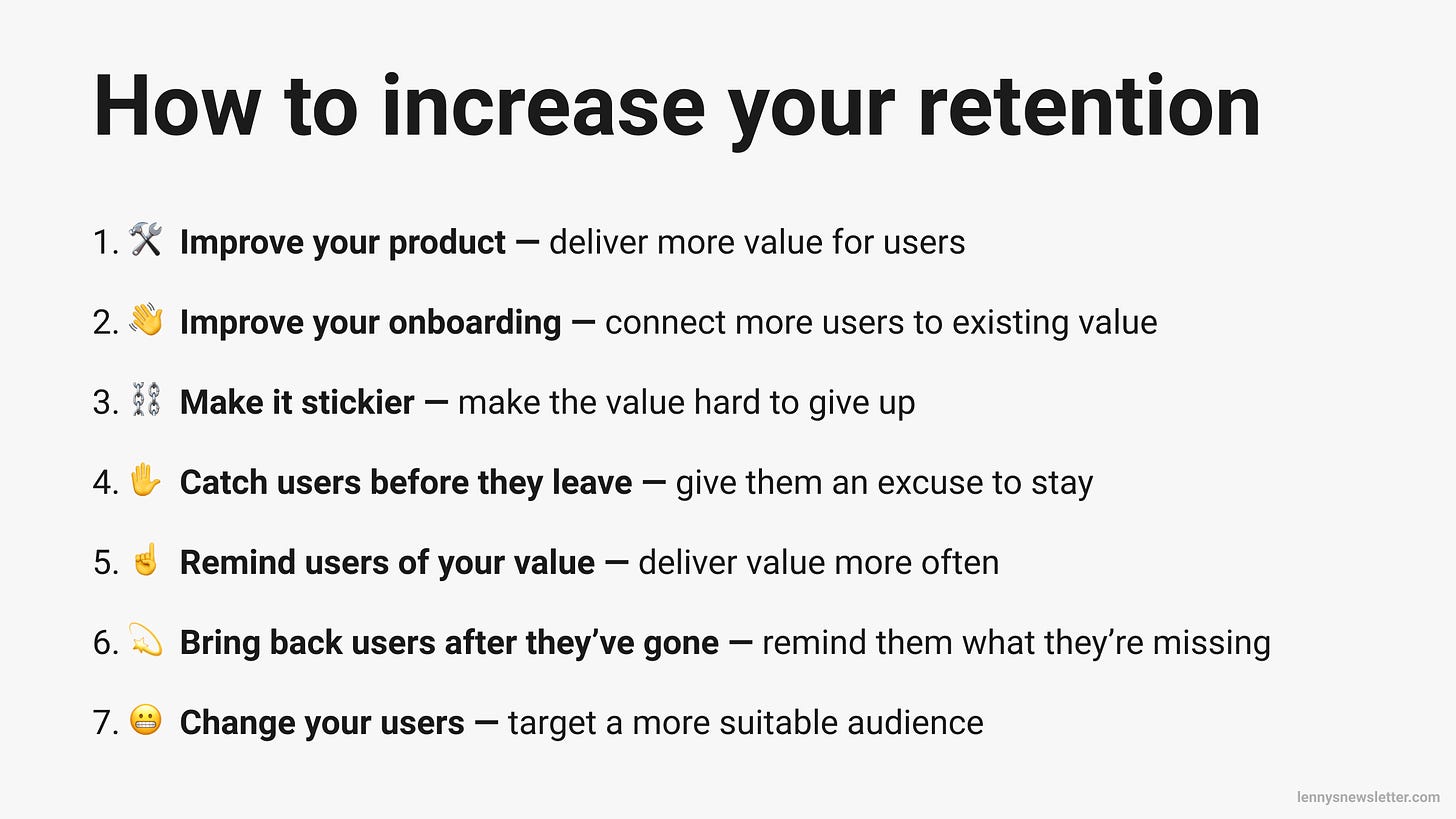 How to increase your retention - by Lenny Rachitsky