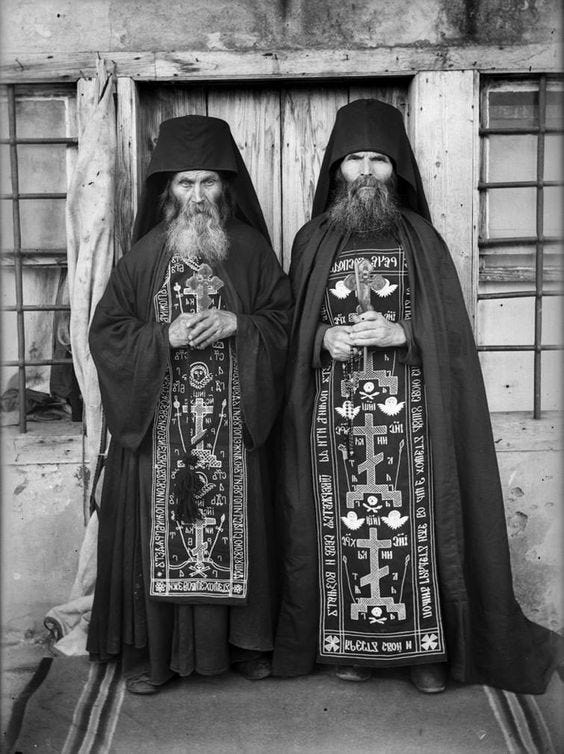 [Human] Christian Orthodox schema monks, Russia