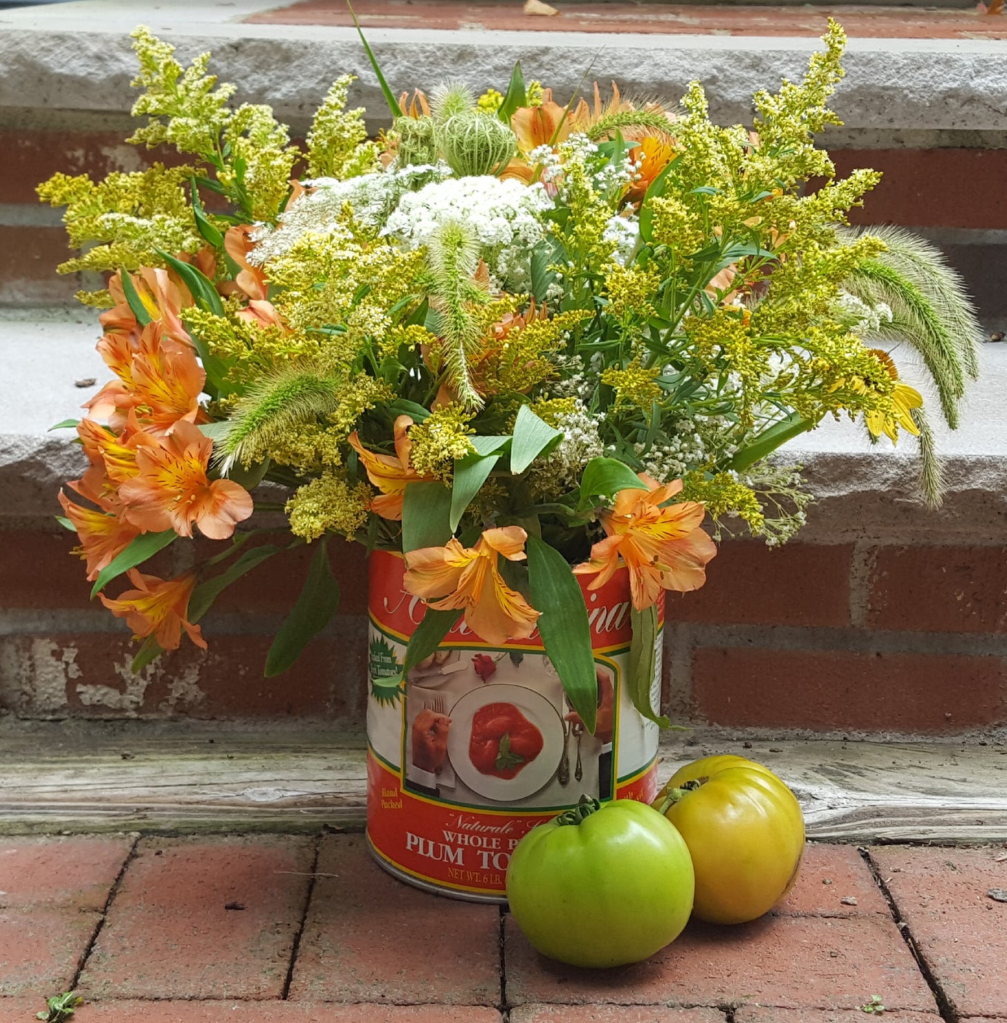 rustic fall bouquet with golden rod
